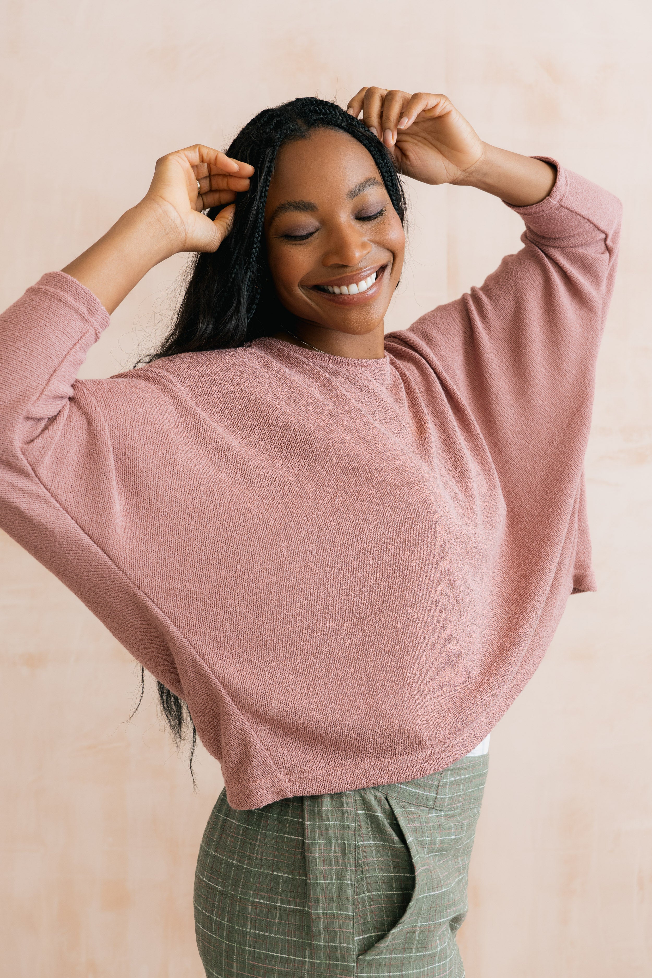 Penny Jumper Plain Knit Antique Pink