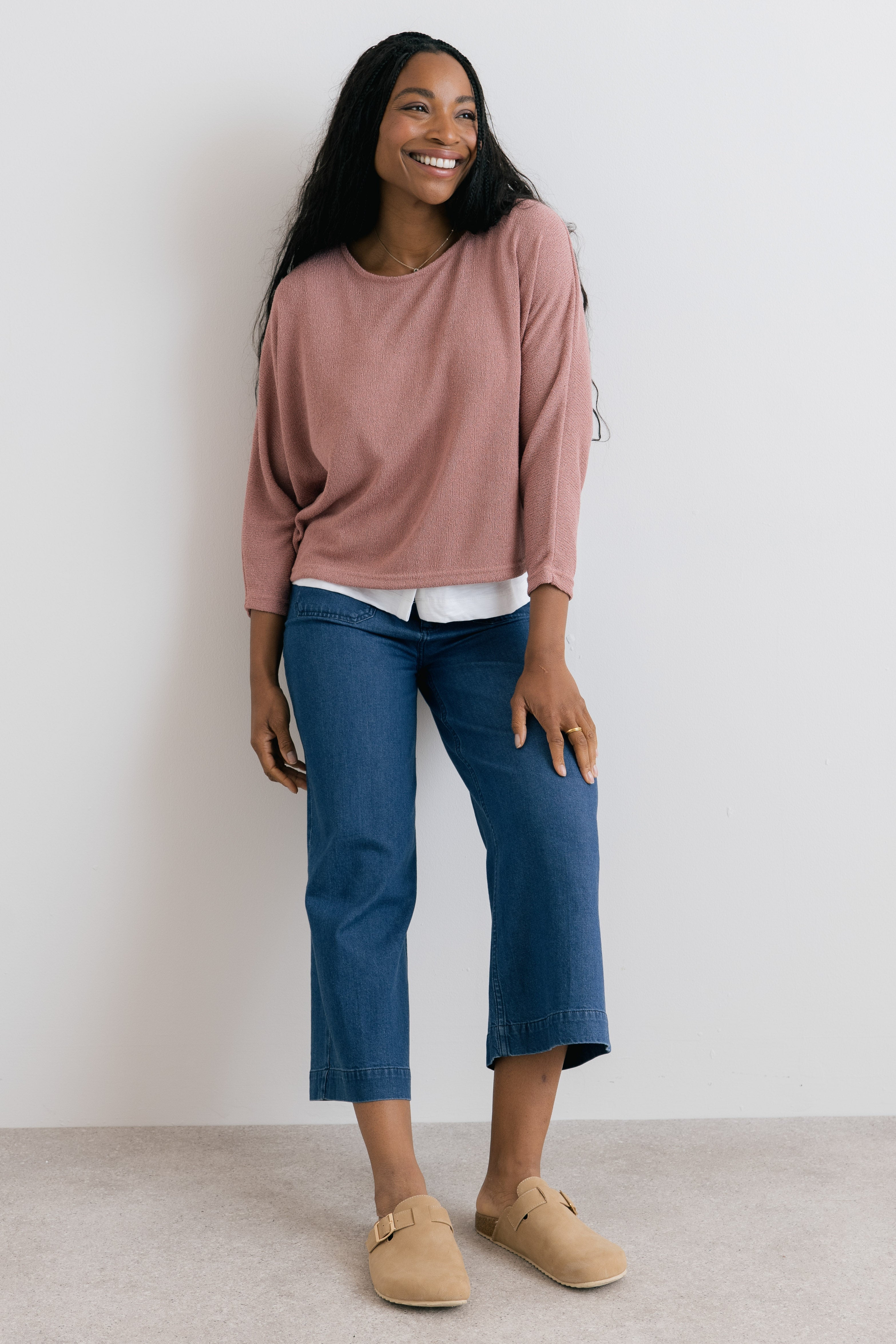 Penny Jumper Plain Knit Antique Pink