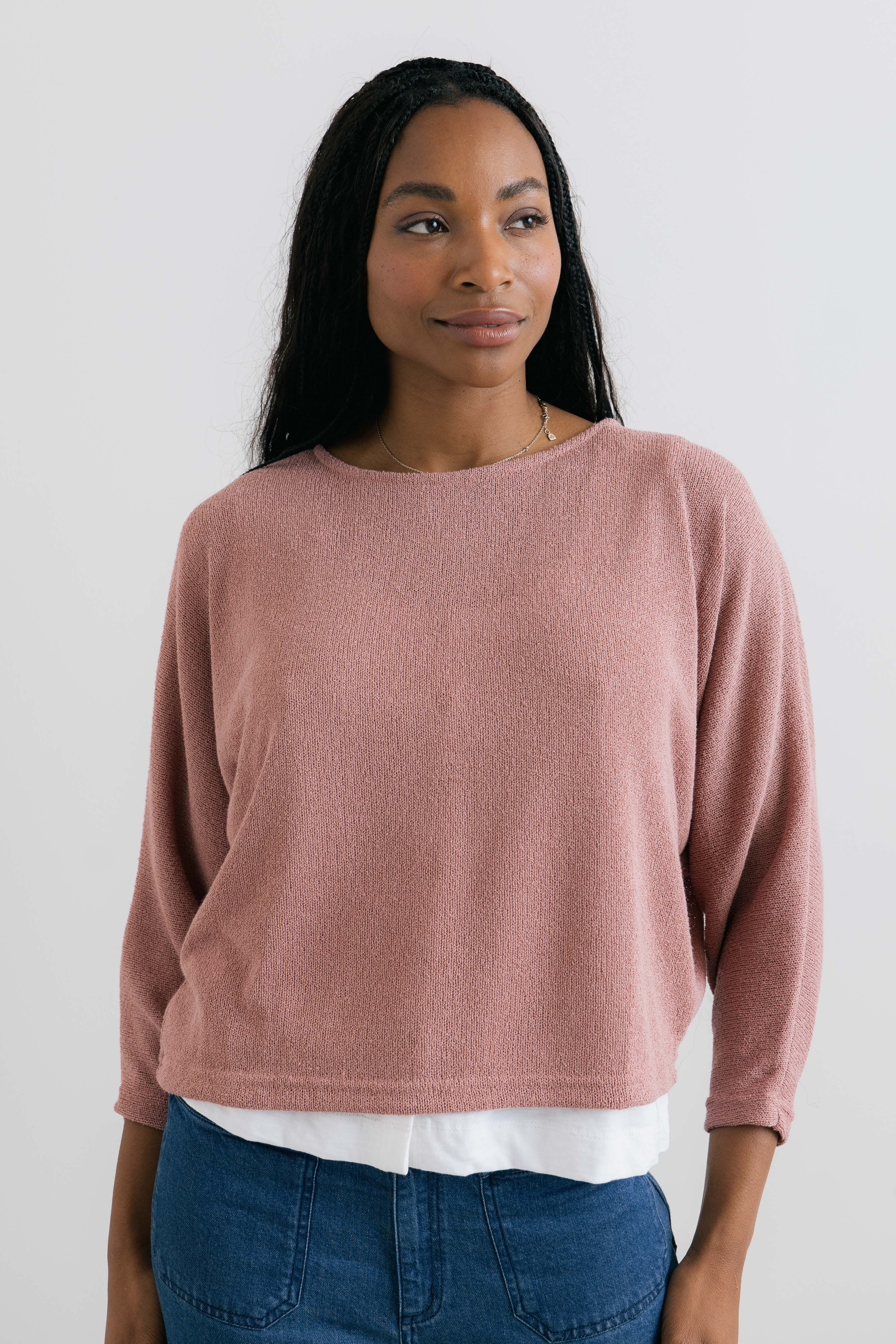 Penny Jumper Plain Knit Antique Pink