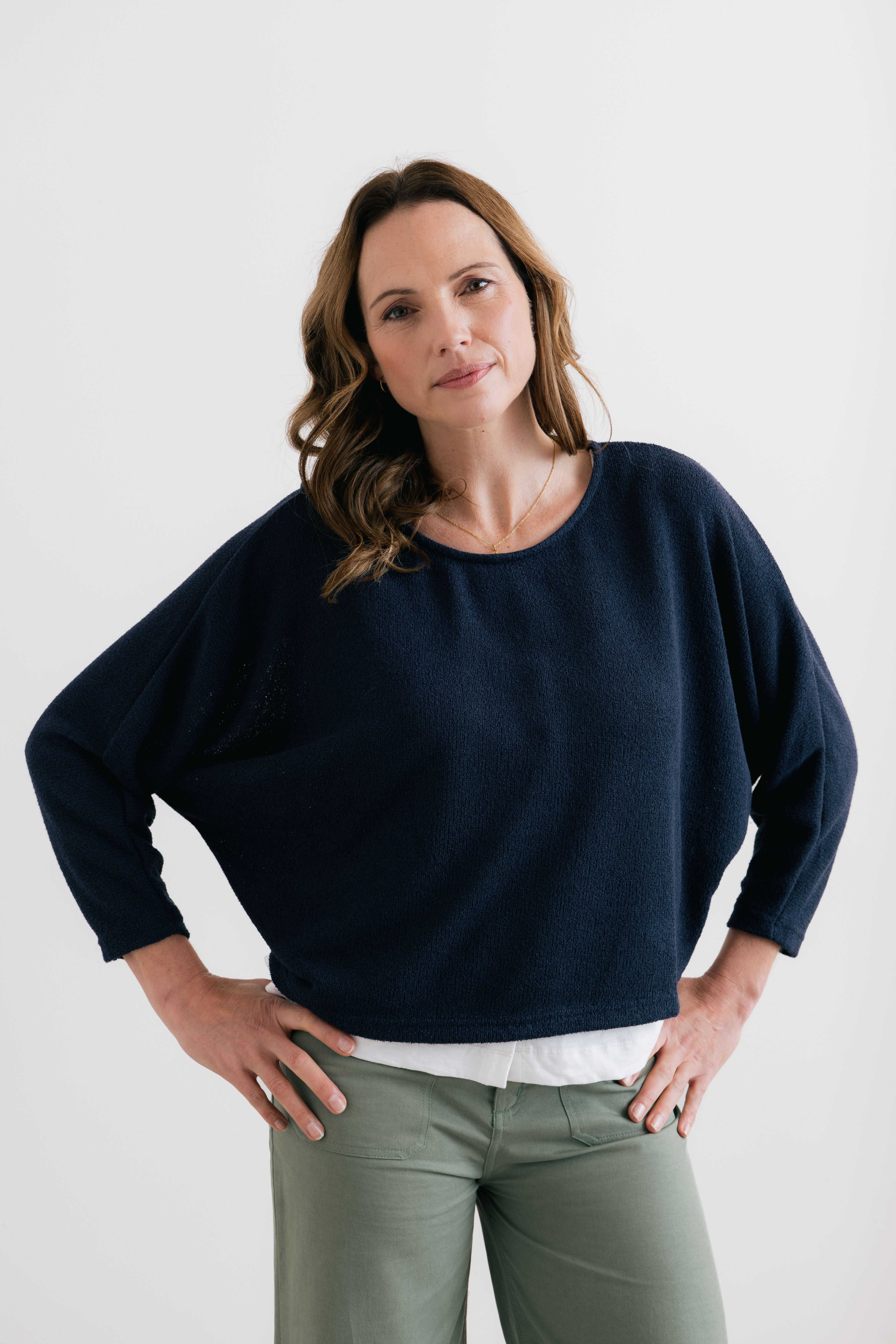 Penny Jumper Plain Knit Navy