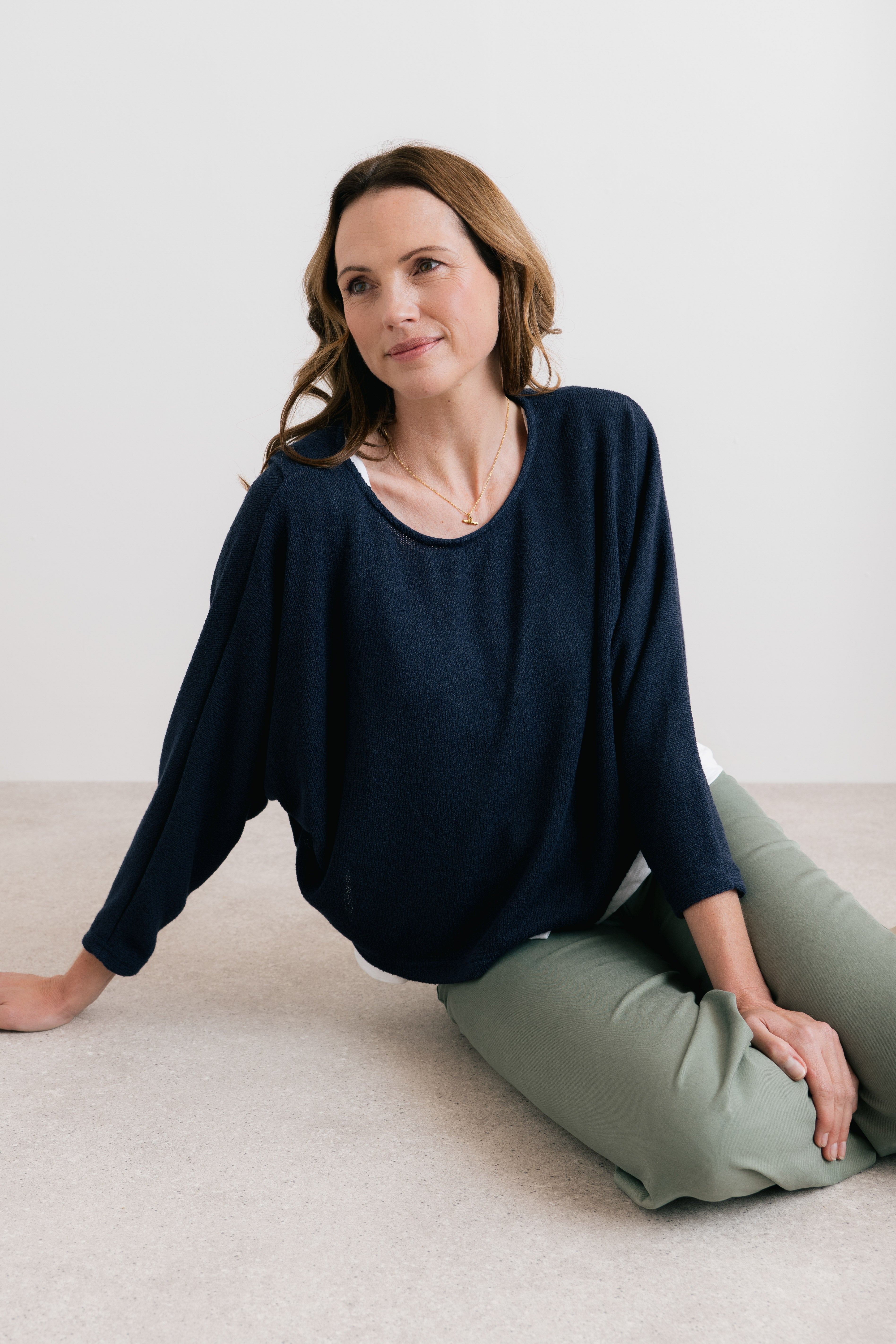 Penny Jumper Plain Knit Navy