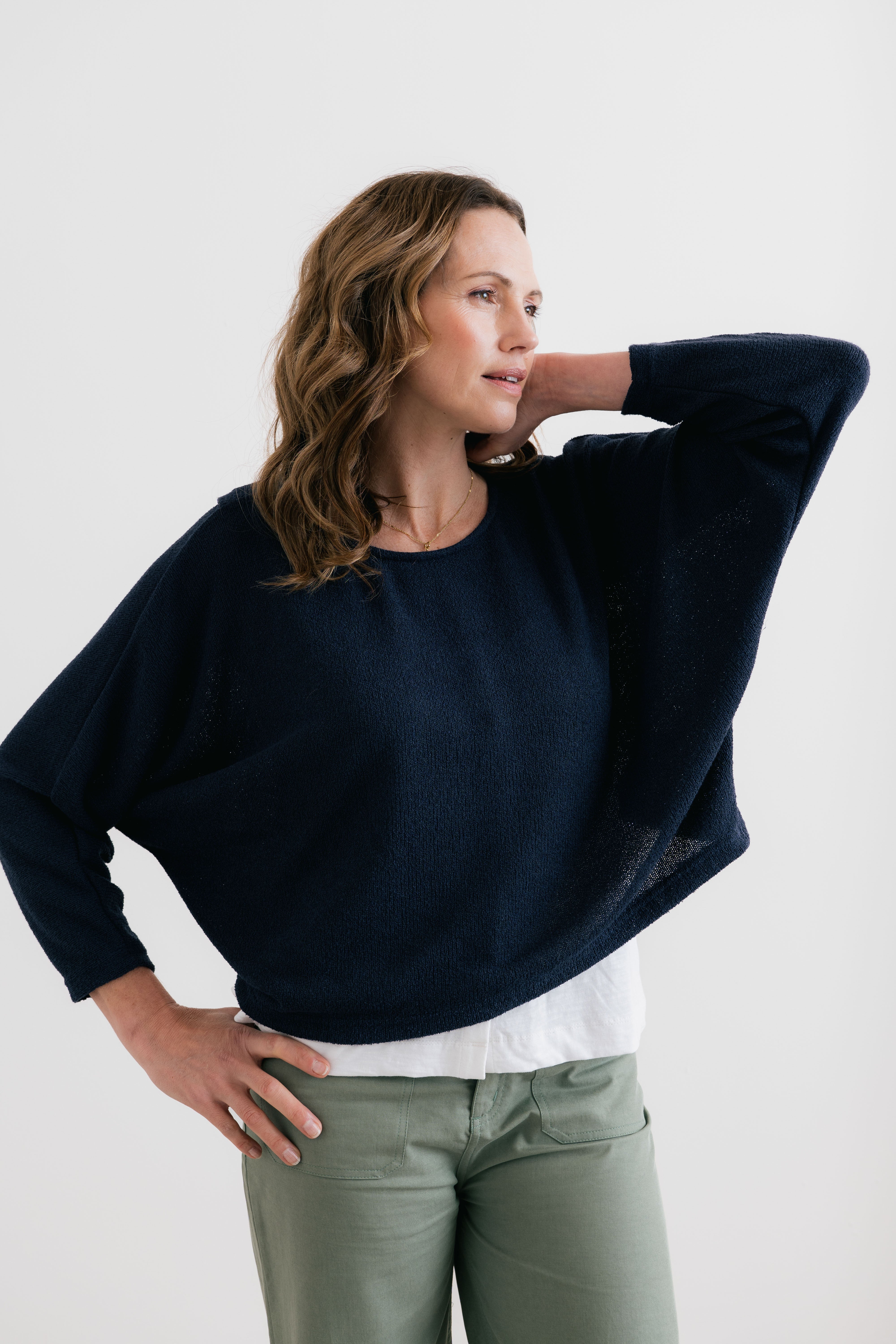 Penny Jumper Plain Knit Navy