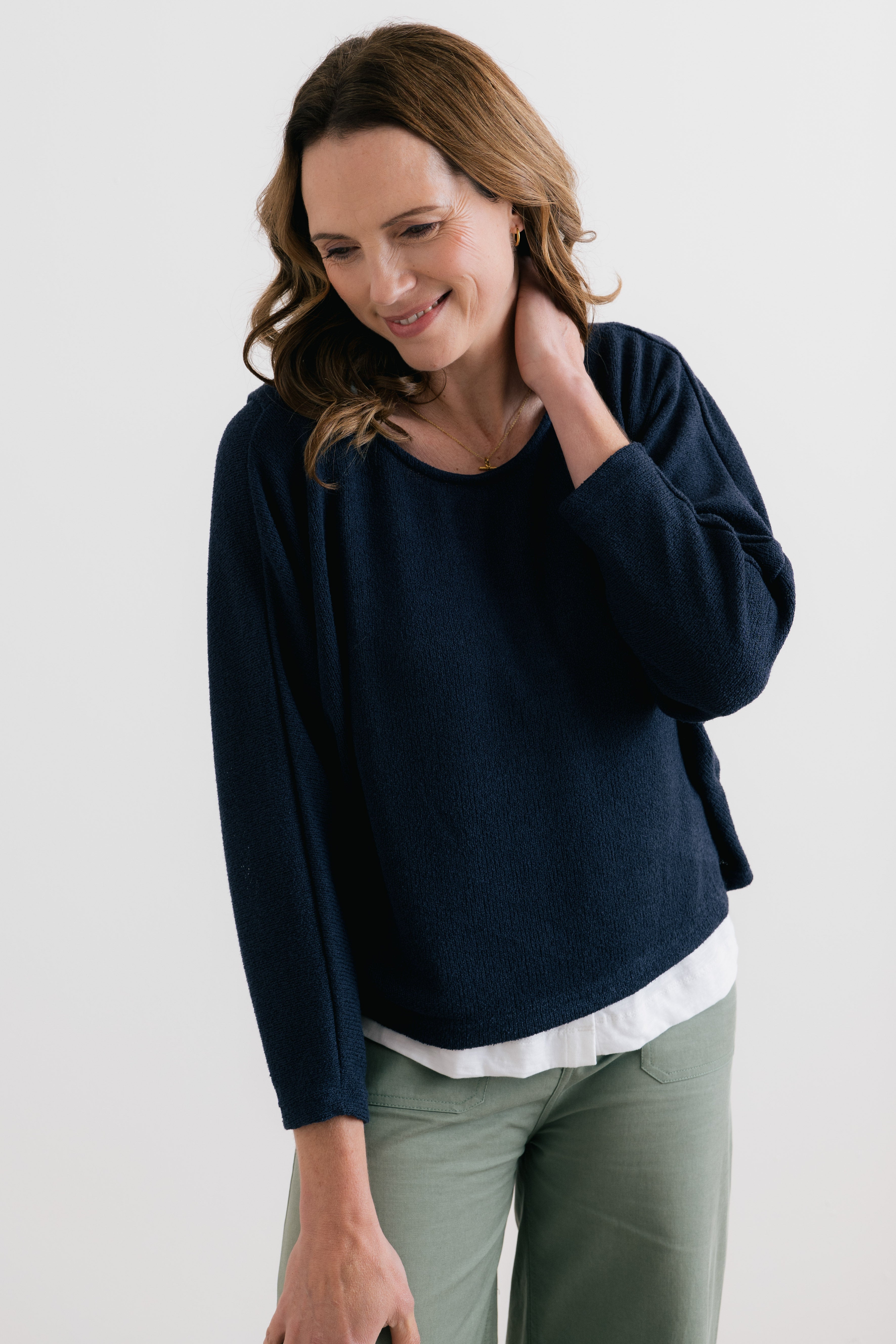 Penny Jumper Plain Knit Navy