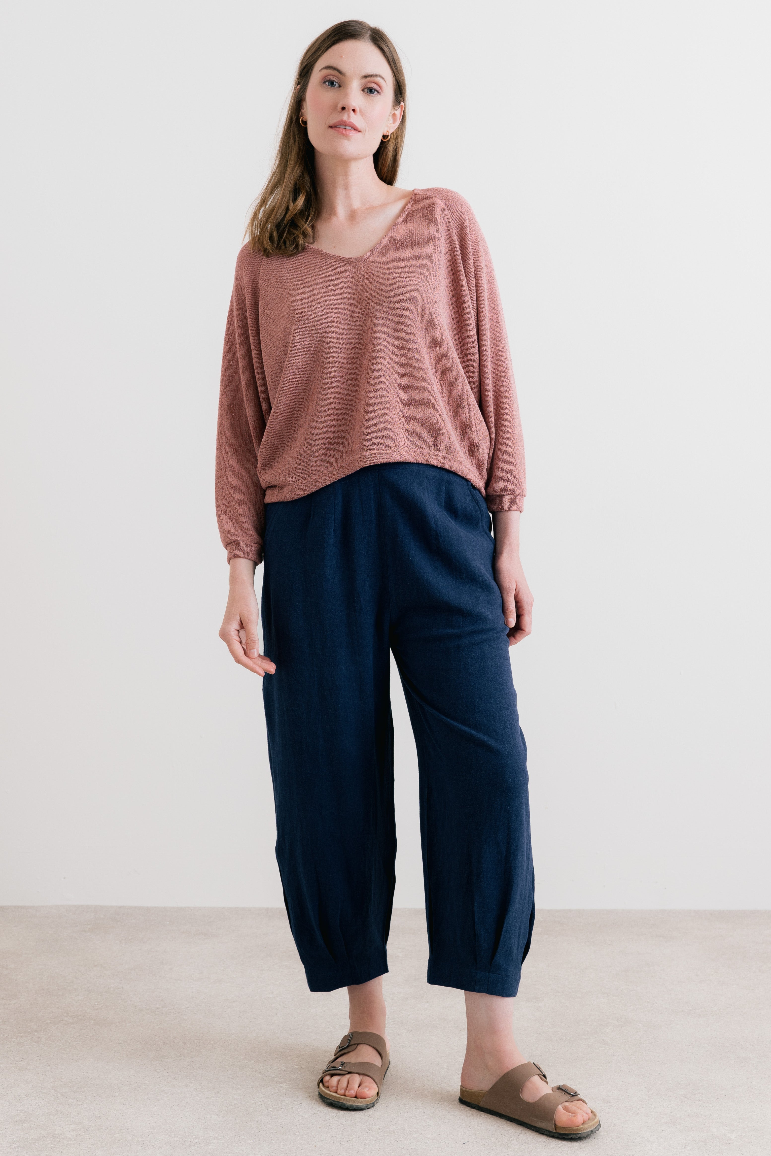 Rewilding Top Plain Knit Antique Pink