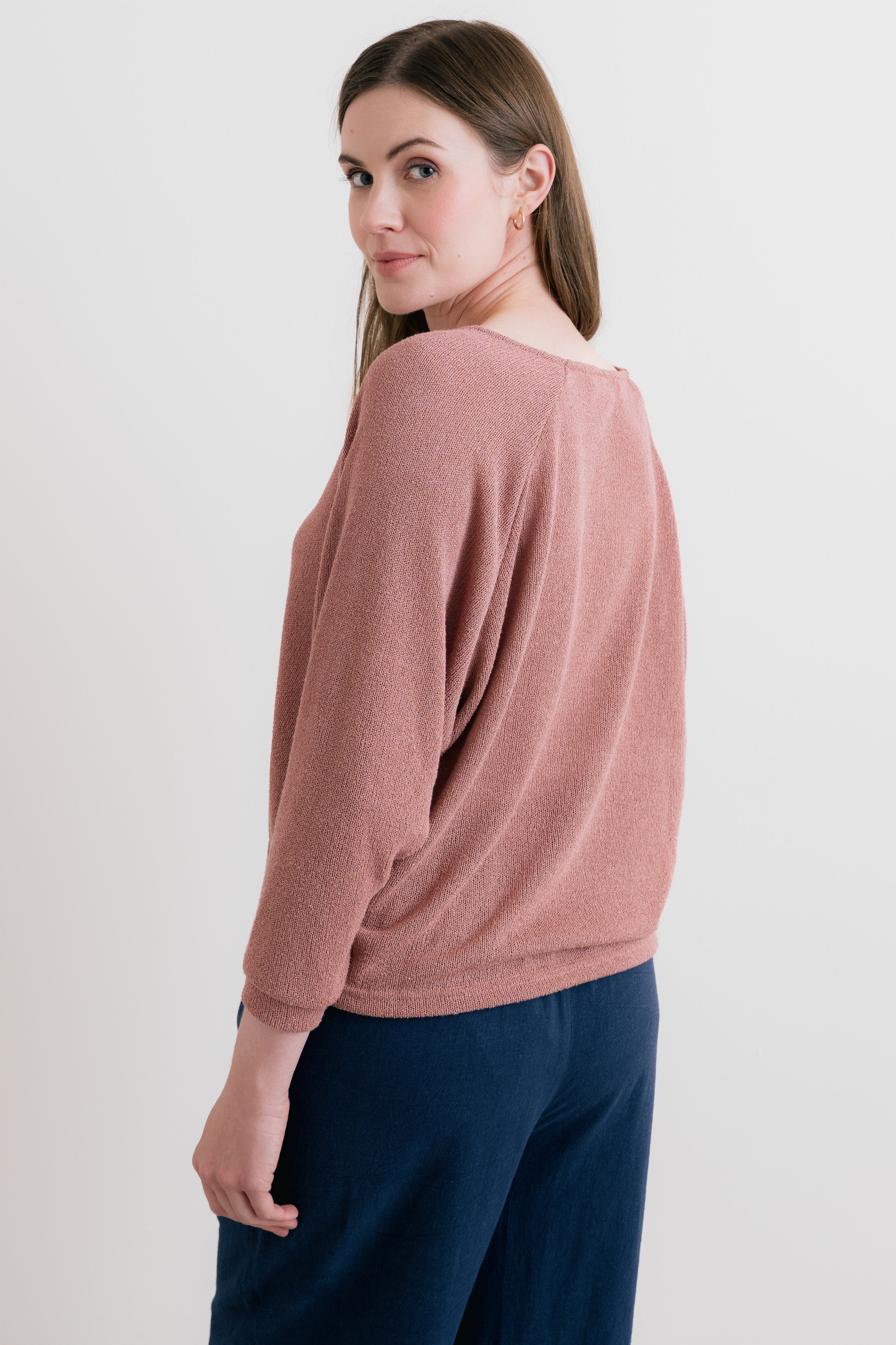 Rewilding Top Plain Knit Antique Pink