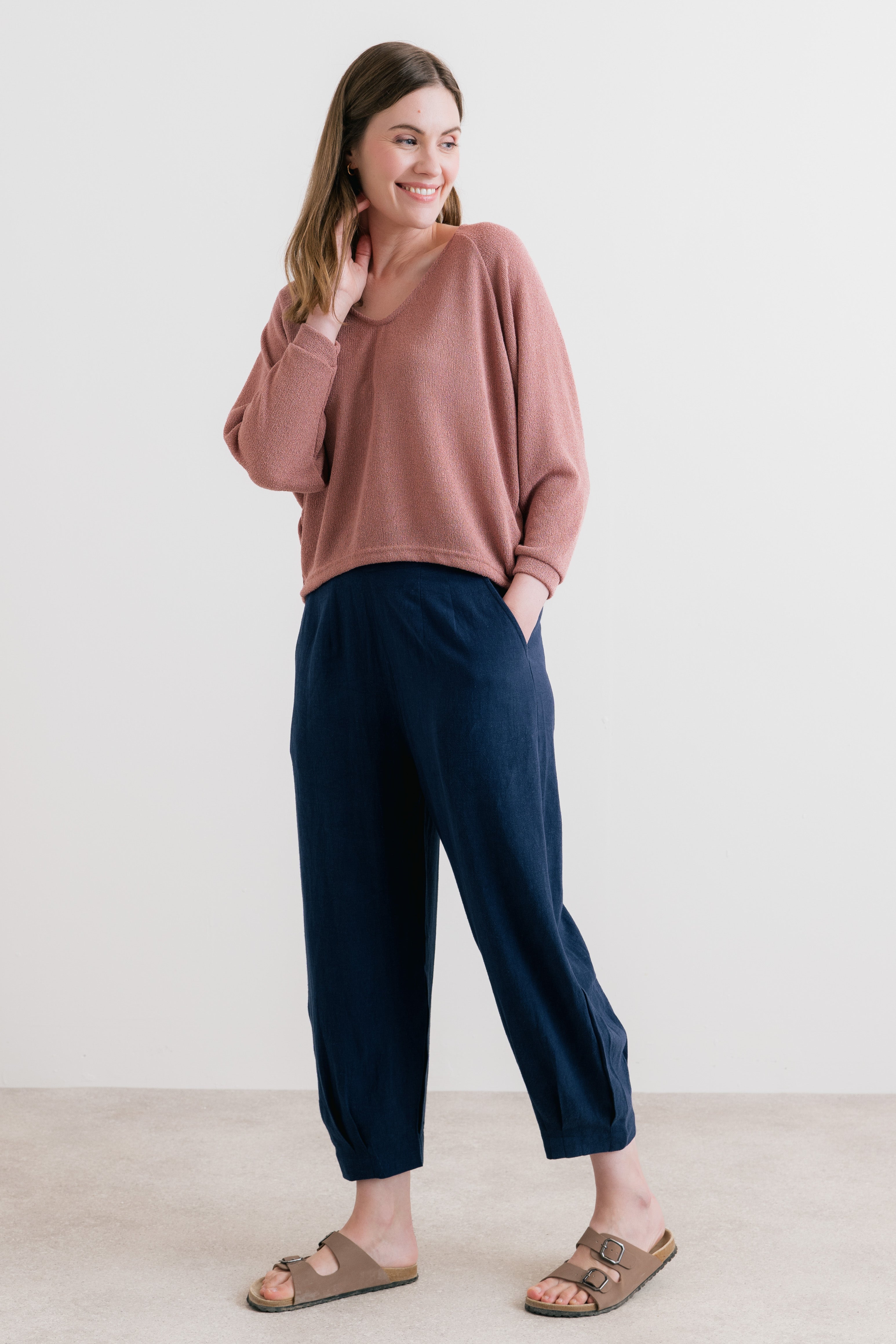 Rewilding Top Plain Knit Antique Pink
