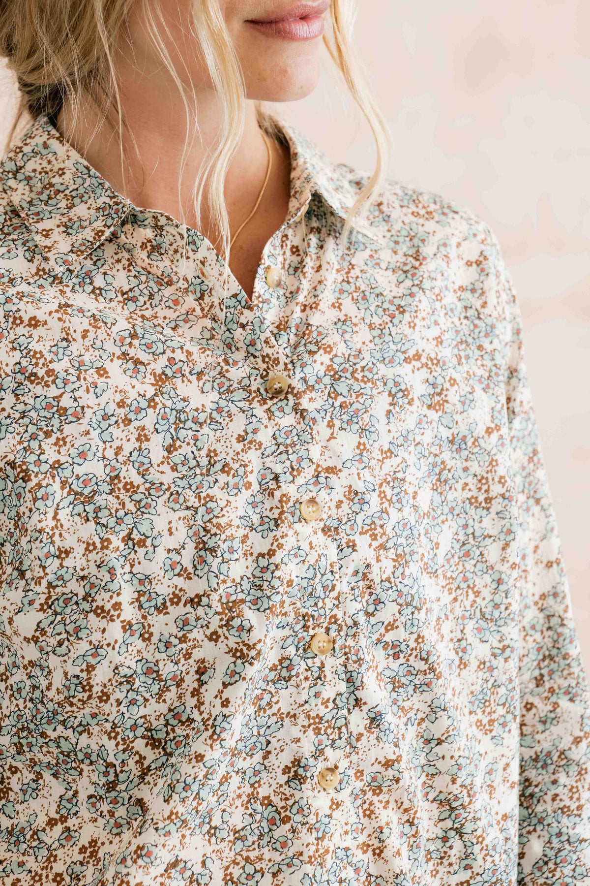 Patsy Organic Ditsy Shirt Powder Blue