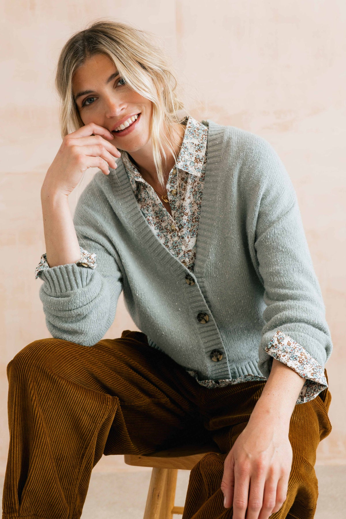 Patsy Organic Ditsy Shirt Powder Blue