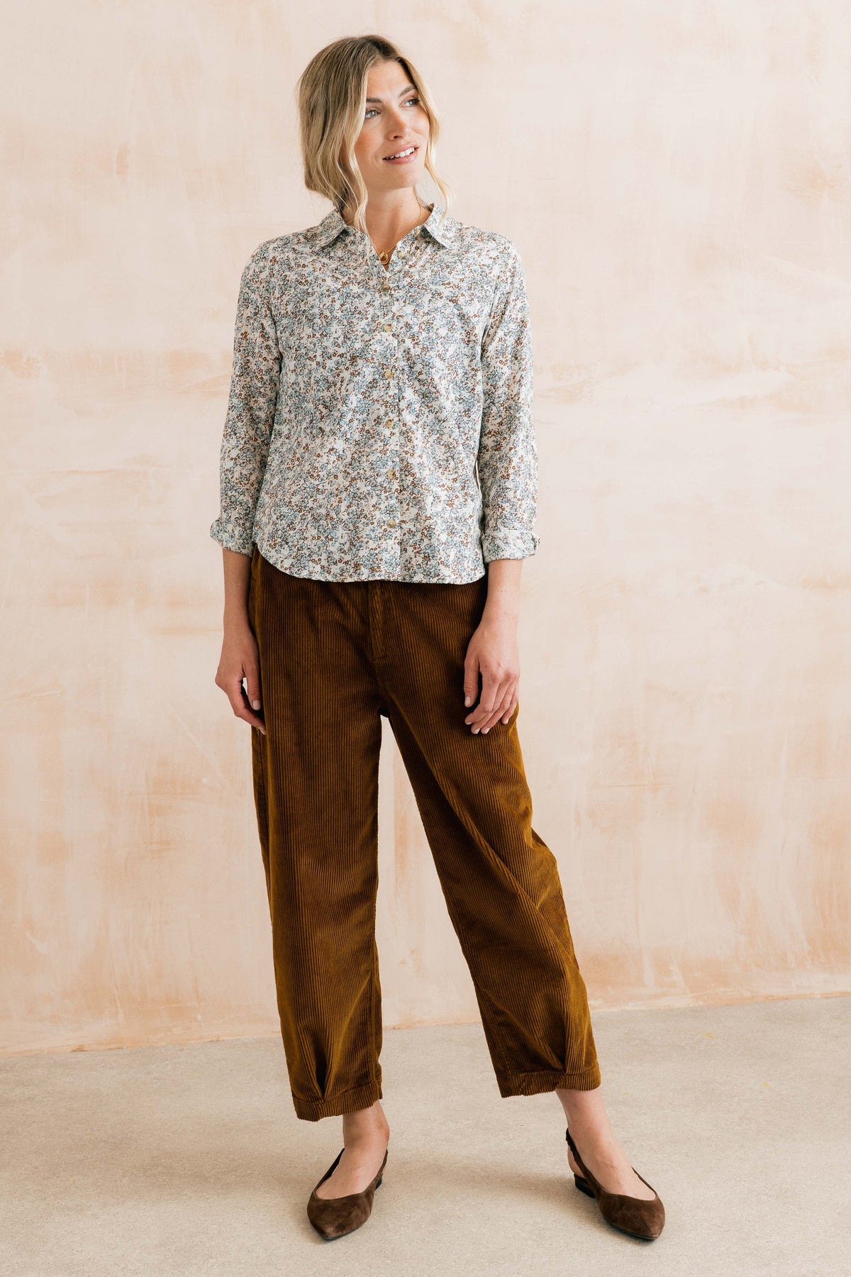 Patsy Organic Ditsy Shirt Powder Blue