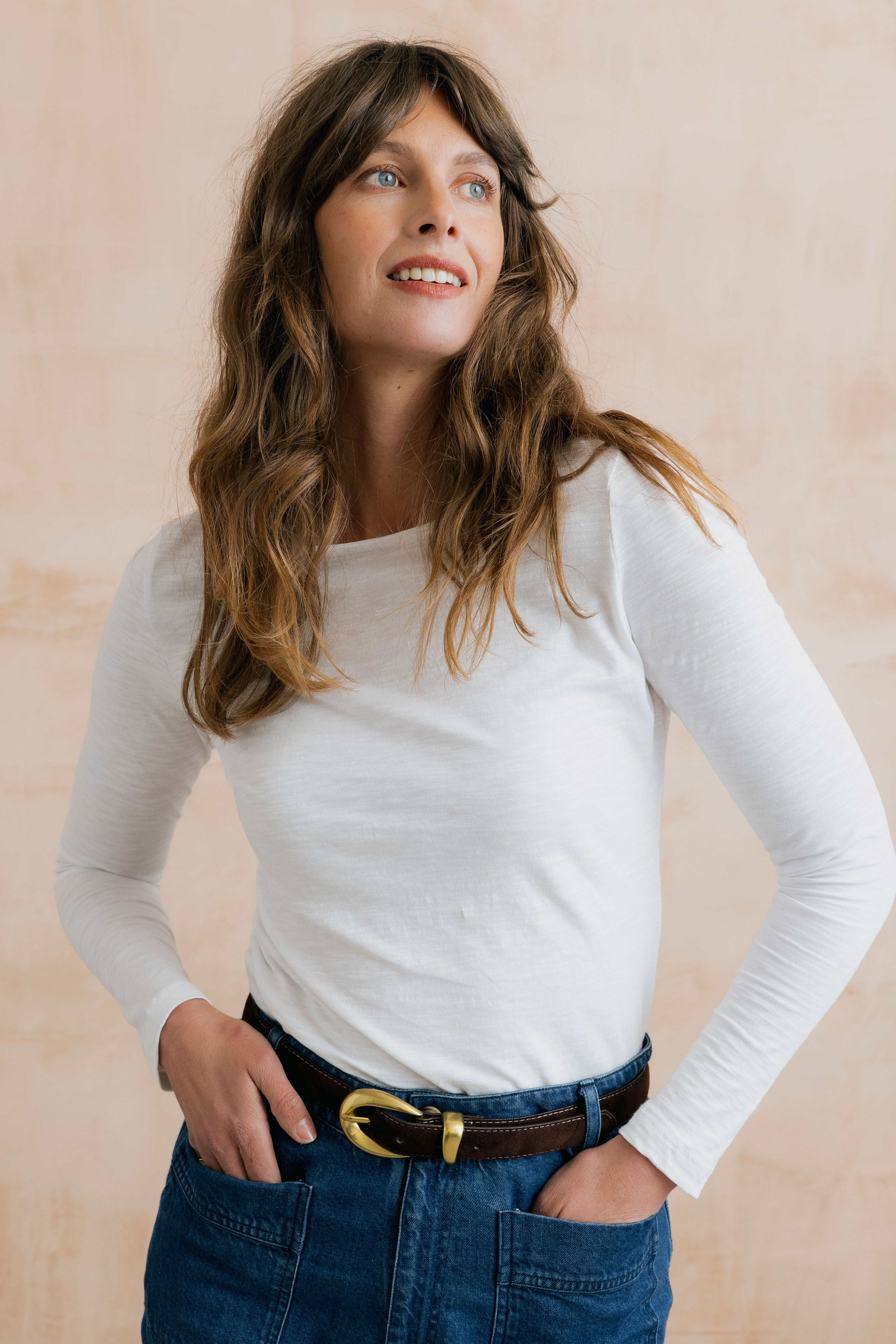 Monica Organic Cotton Jersey Top White
