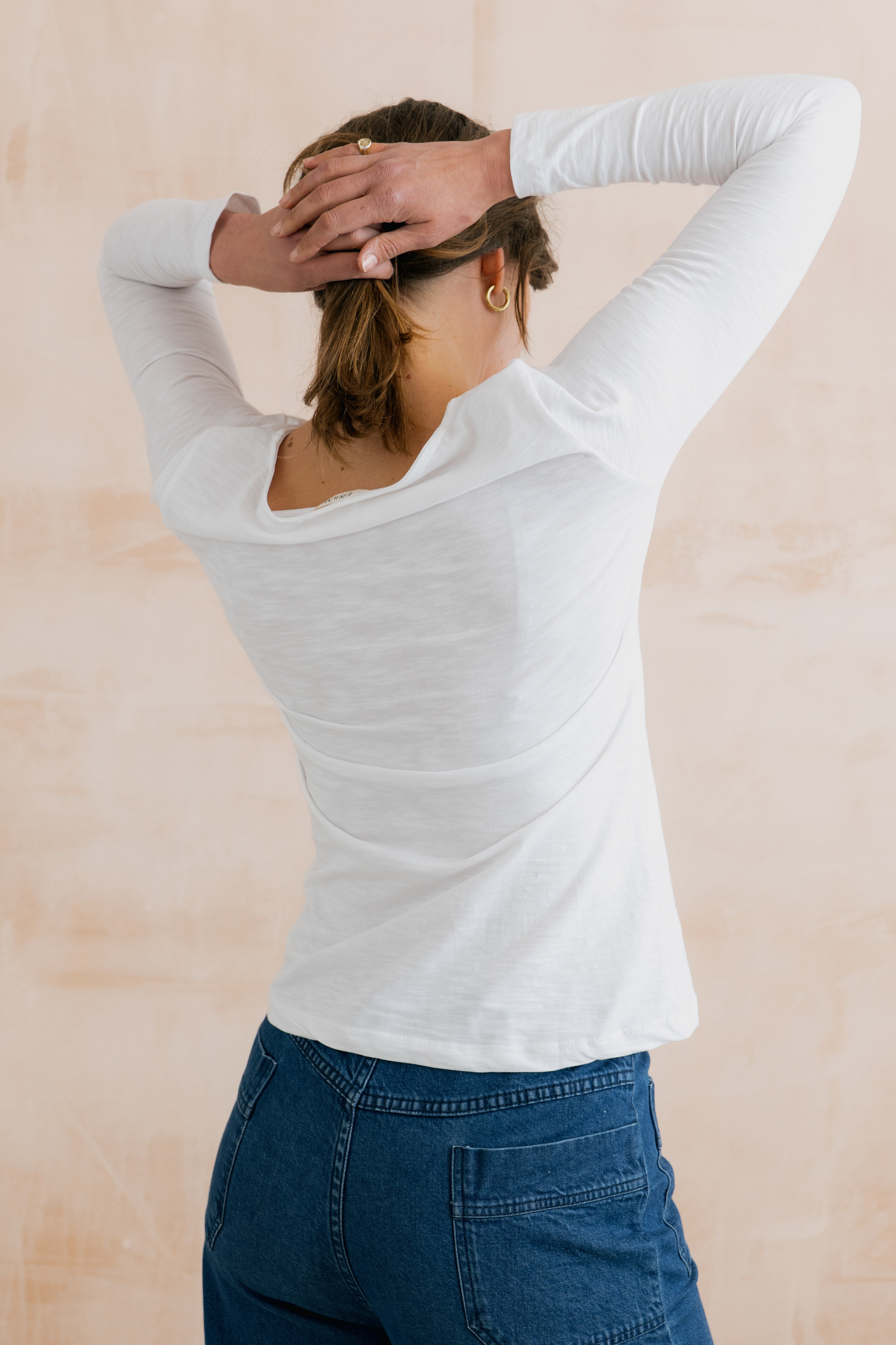 Monica Organic Cotton Jersey Top White
