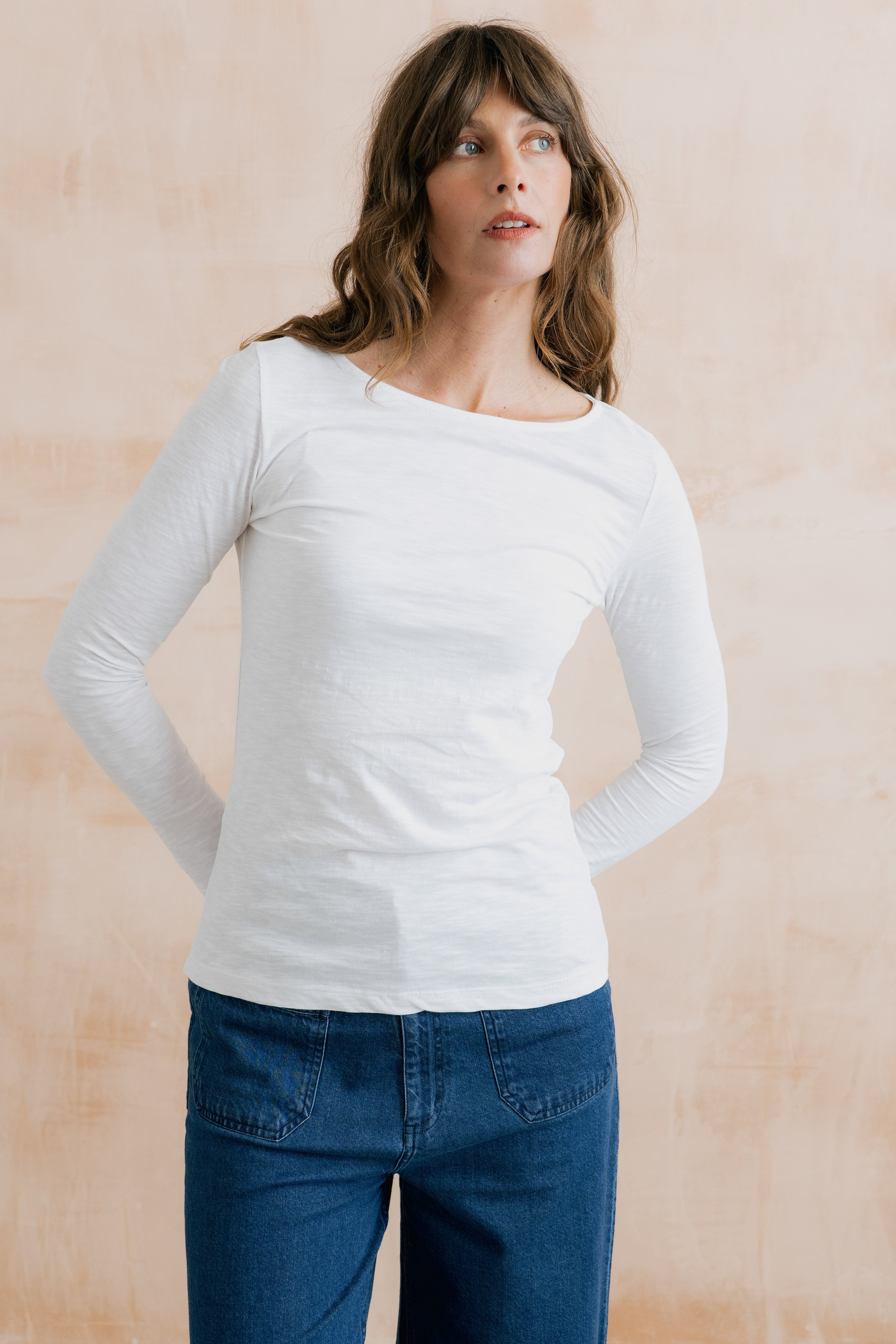 Monica Organic Cotton Jersey Top White