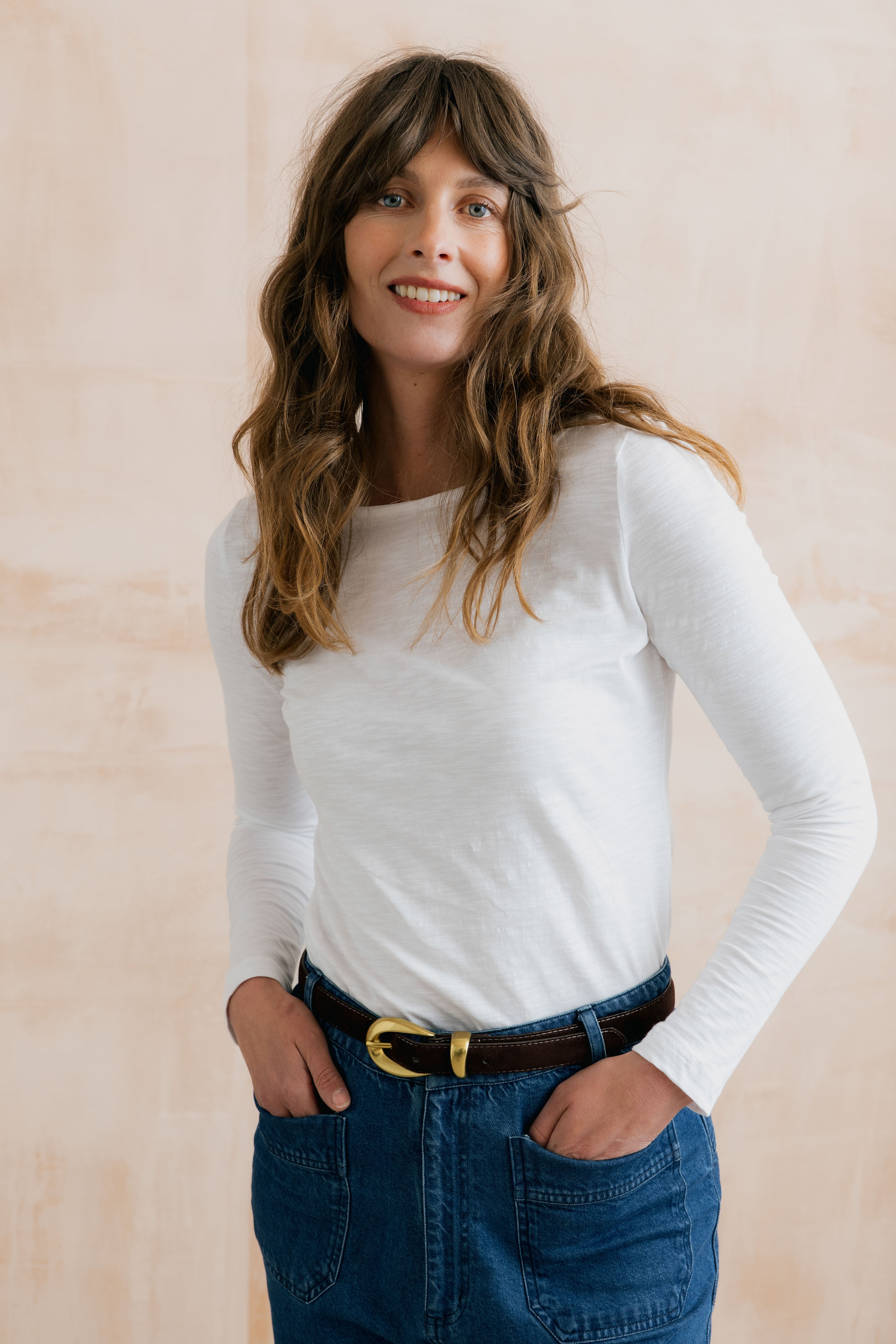 Monica Organic Cotton Jersey Top White