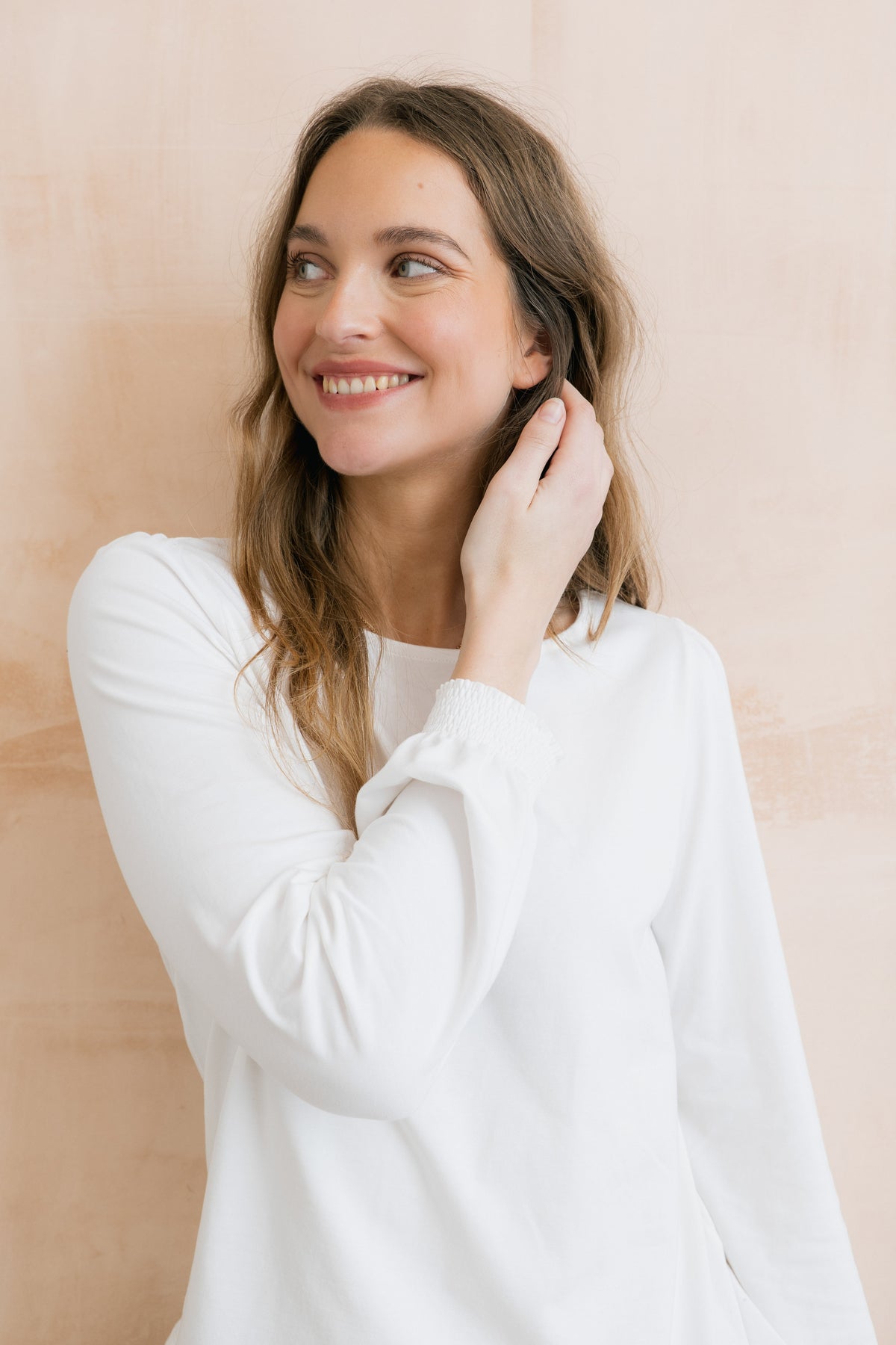 Caroline Organic Cotton Jersey Top White