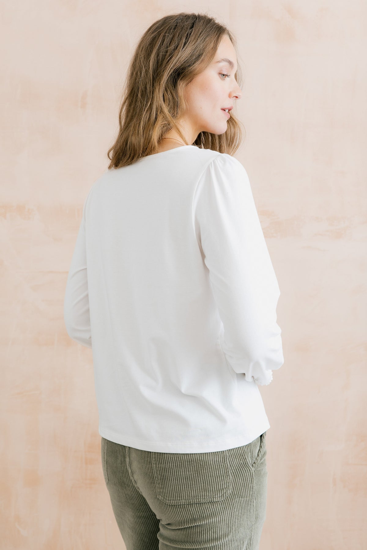 Caroline Organic Cotton Jersey Top White