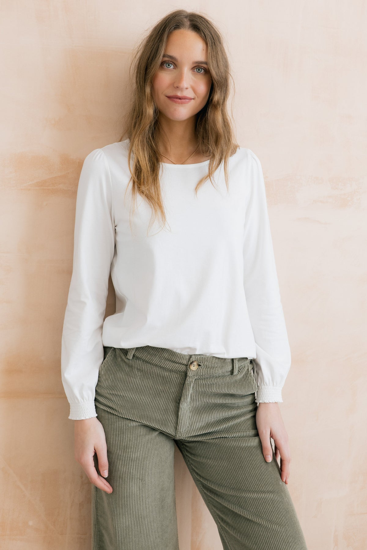 Caroline Organic Cotton Jersey Top White