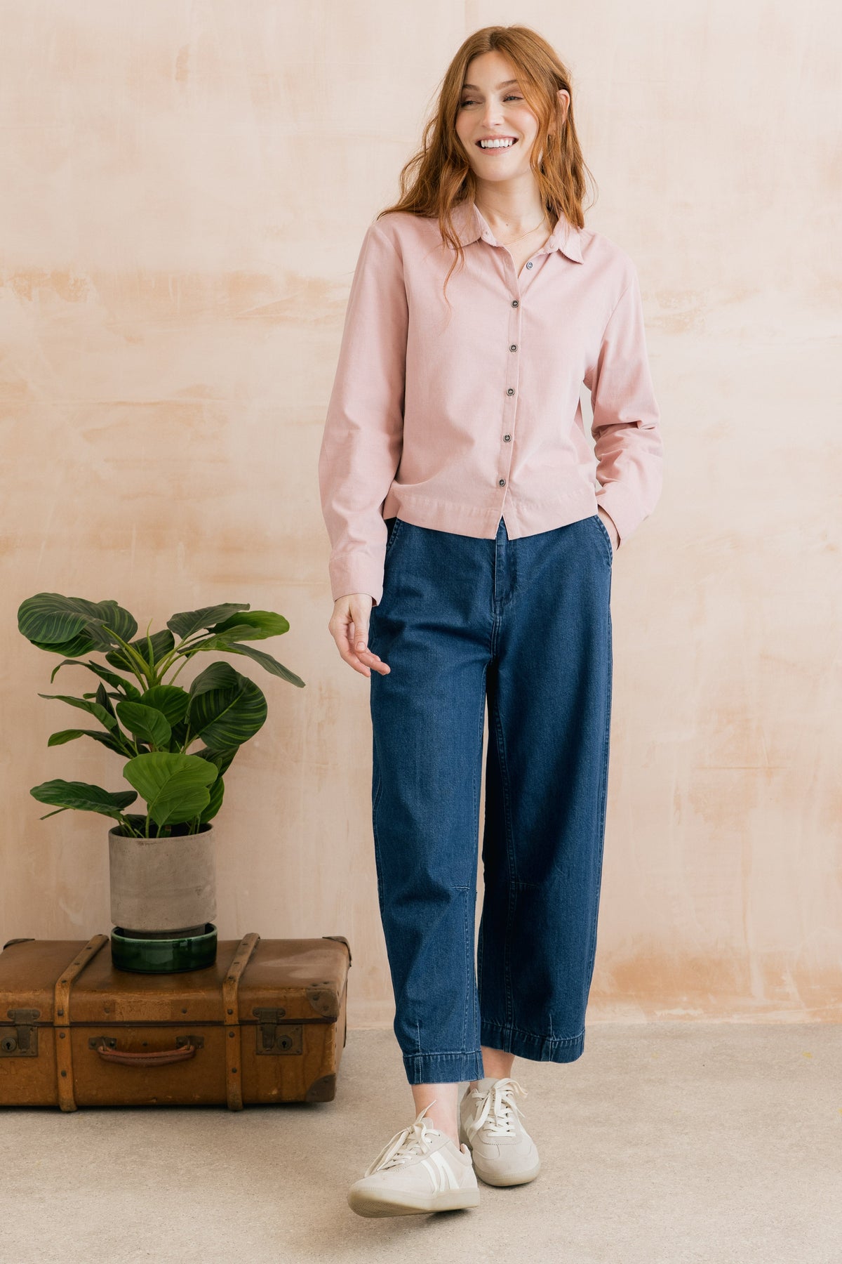 Bracken Organic Cotton Pincord Shirt Blush