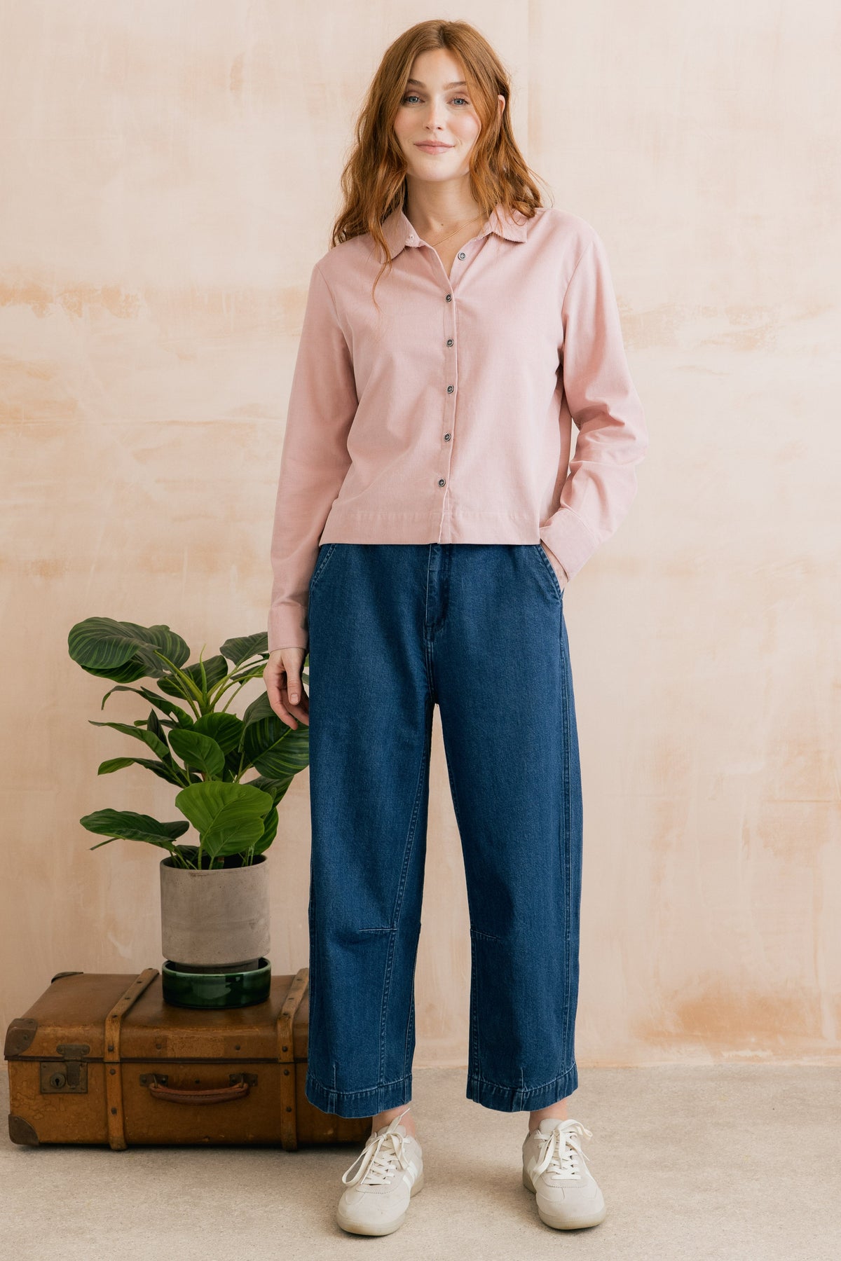 Bracken Organic Cotton Pincord Shirt Blush