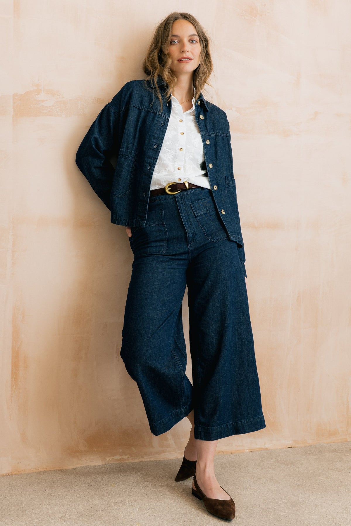 Olivia Denim Shirt Jacket Dark Wash