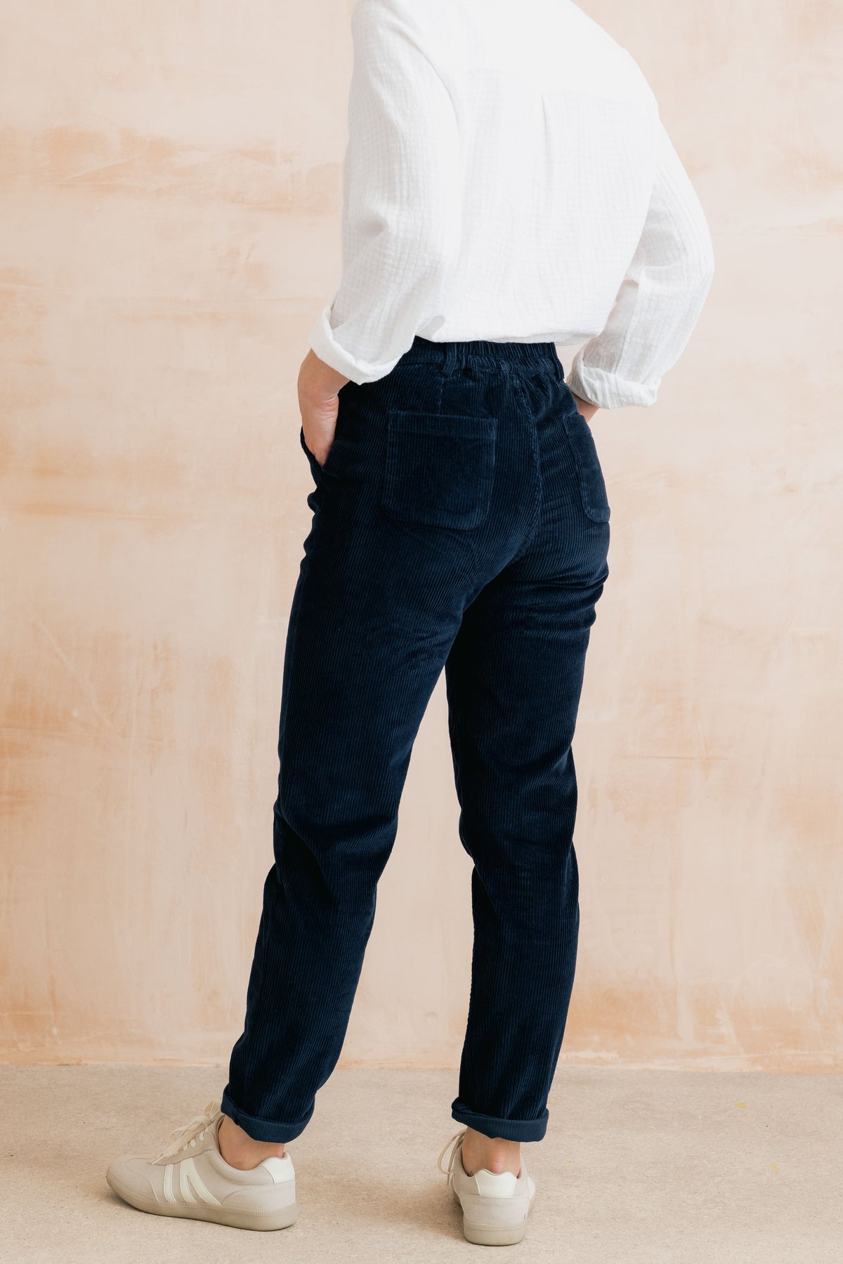 Brookend Stretch Jumbo Cord Trouser Navy