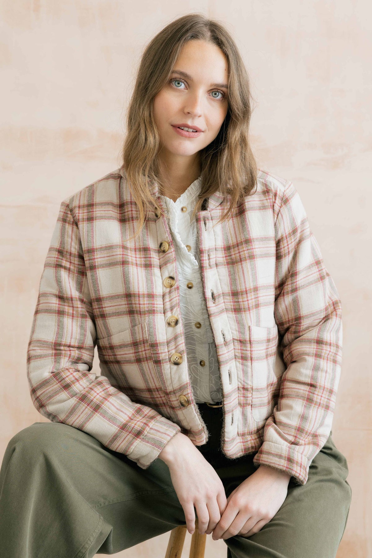 Scarlett Reversible Textured Bouclé Jacket Mushroom