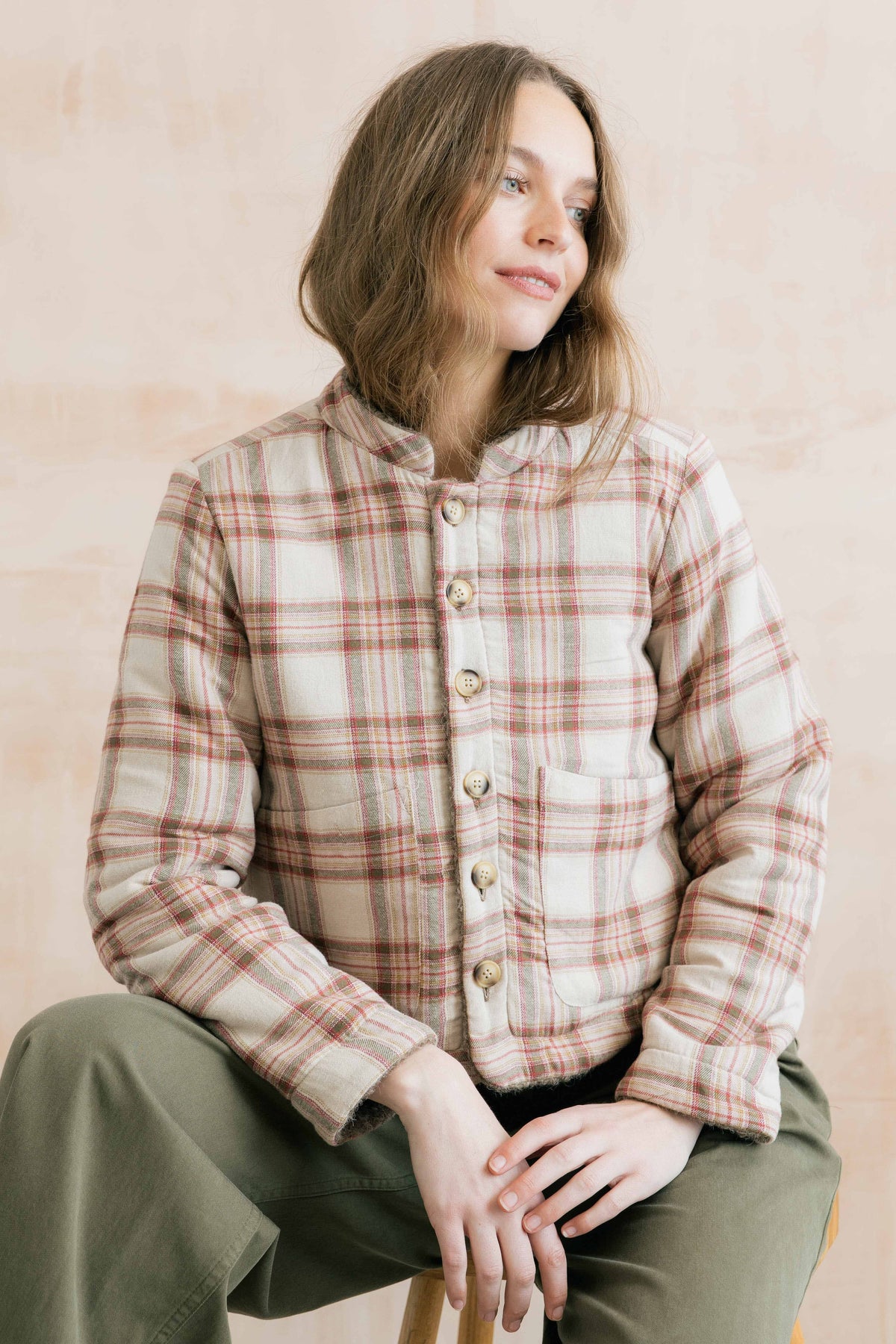 Scarlett Reversible Textured Bouclé Jacket Mushroom