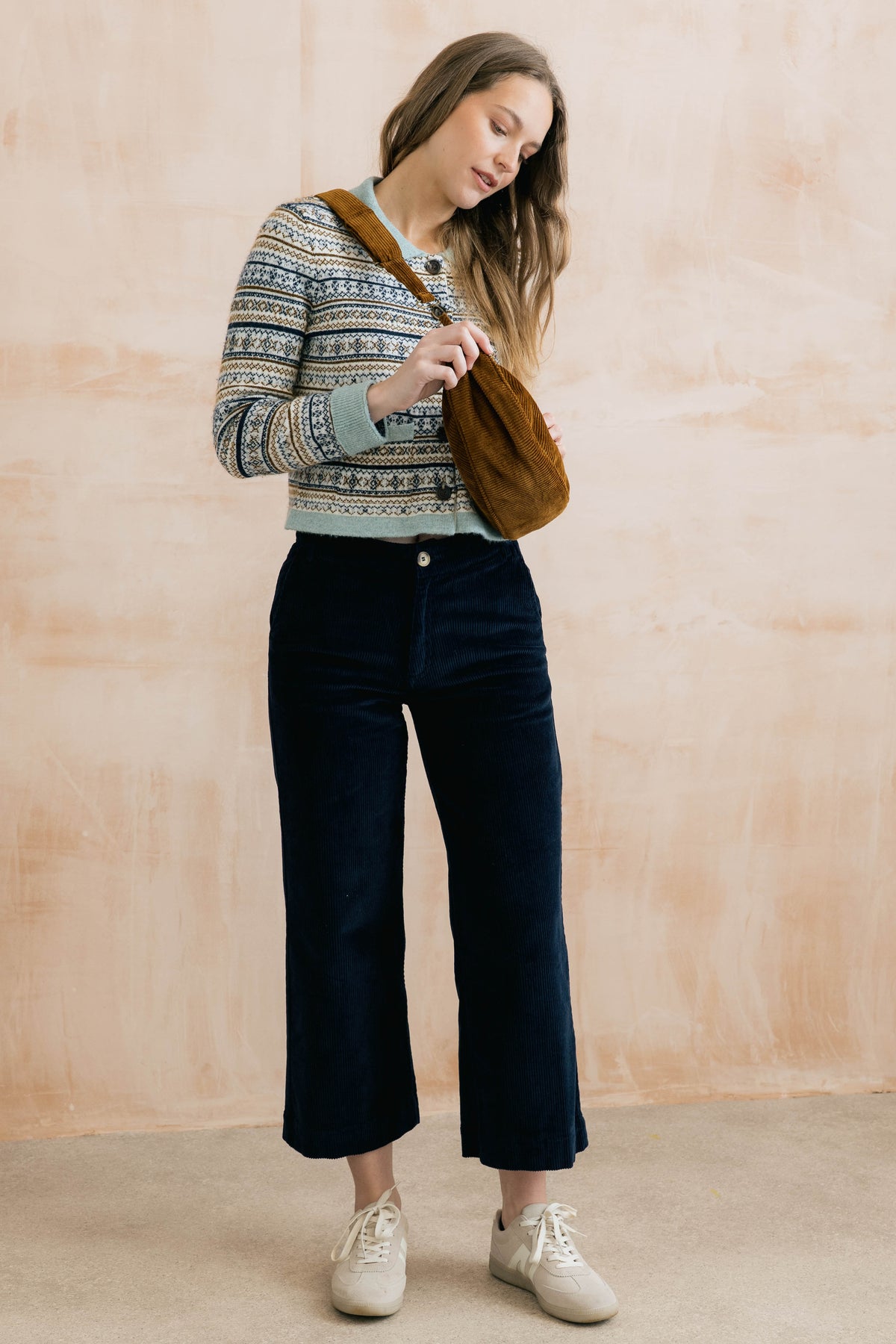 Jumbo Cord Crossbody Bag Burnt Caramel