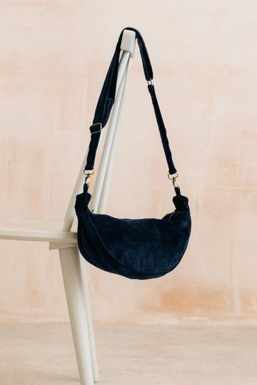 Jumbo Cord Crossbody Bag Navy