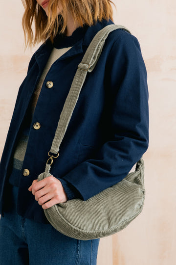 Jumbo Cord Crossbody Bag Sage