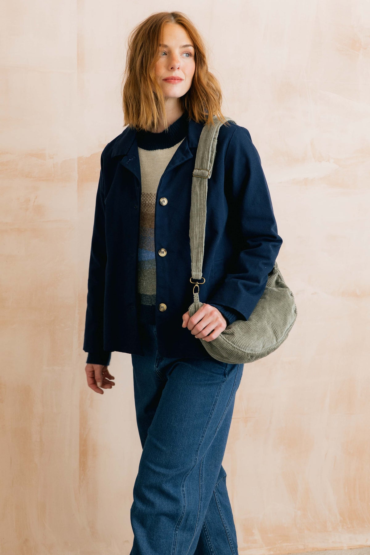Jumbo Cord Crossbody Bag Sage