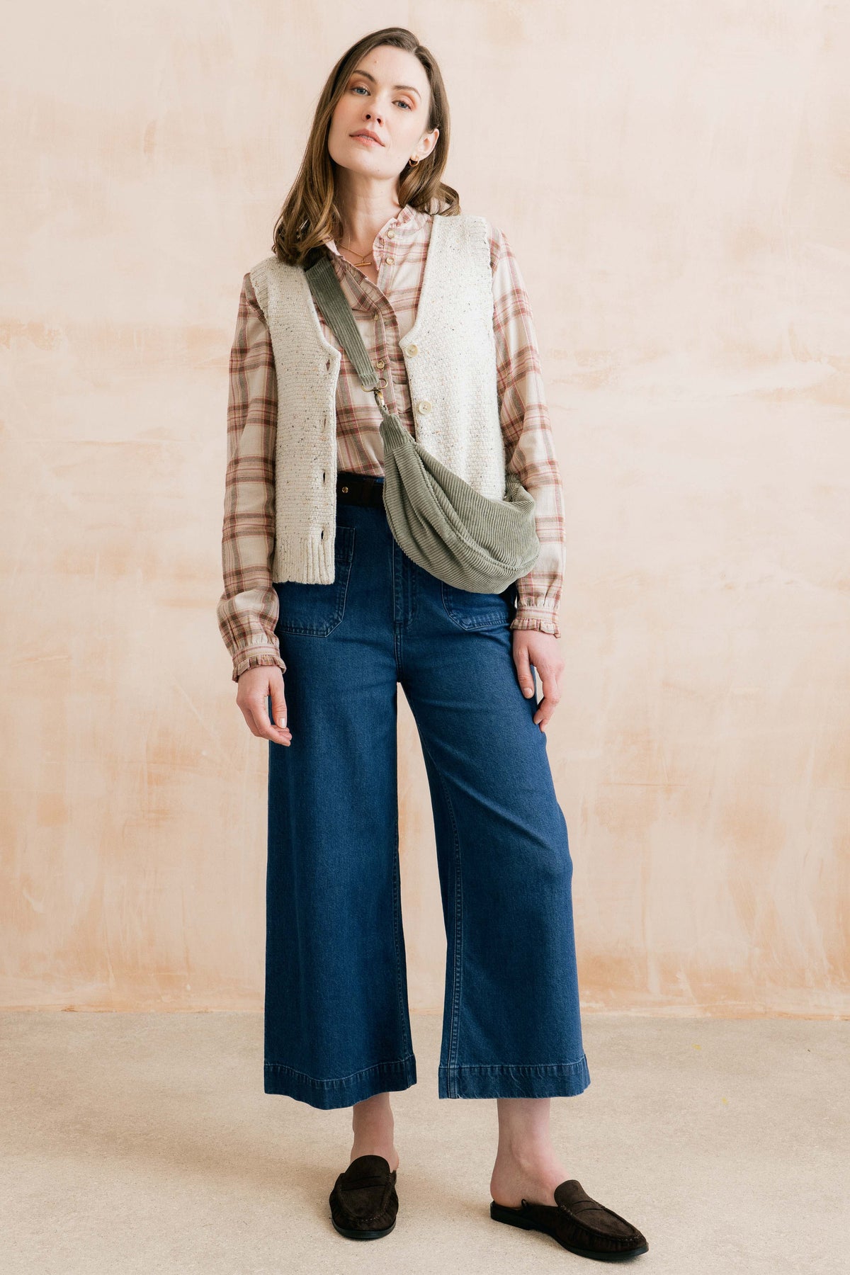 Jumbo Cord Crossbody Bag Sage