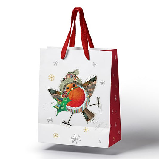 Xmas Bug Art Gift Bag Robin