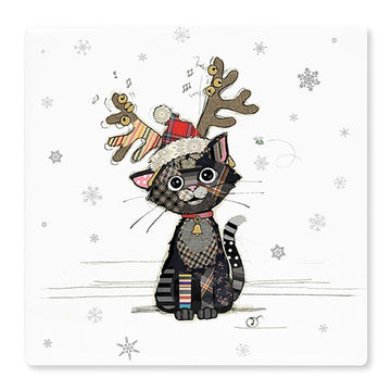 Xmas Bug Art Coaster Kitten