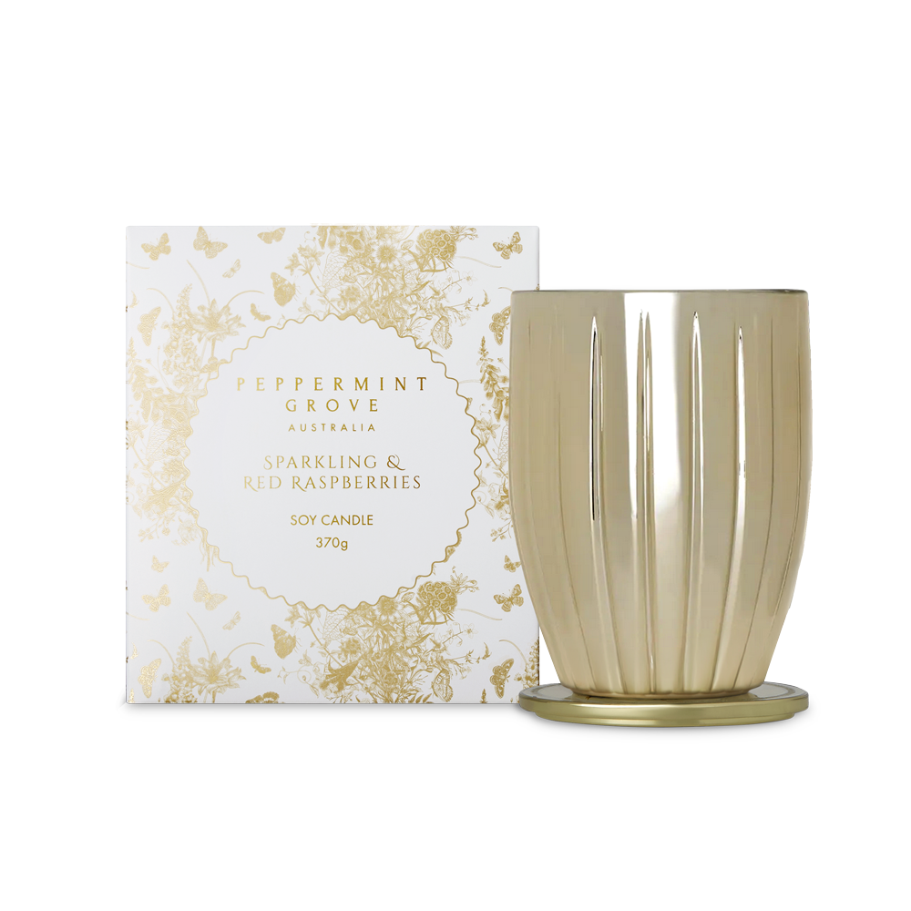 Sparkling & Red Raspberries Soy Candle 370g