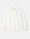 Melanie White Cotton Ruffle Blouse