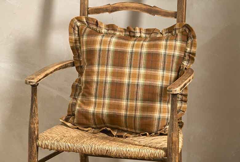 Moorland plaid cushion