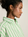 Francesca Green & White Tie Waist Shirt Dress