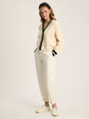 Centre Court Cream & Navy Button Through Cable Knit Cardigan