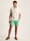 Linen Blend White Plain Short Sleeve Shirt