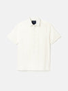 Linen Blend White Plain Short Sleeve Shirt