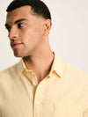 Linen Blend Yellow Plain Short Sleeve Shirt