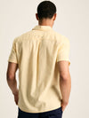 Linen Blend Yellow Plain Short Sleeve Shirt