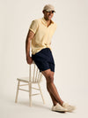 Linen Blend Yellow Plain Short Sleeve Shirt