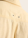 Linen Blend Yellow Plain Short Sleeve Shirt