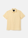 Linen Blend Yellow Plain Short Sleeve Shirt