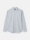 Linen Blend Blue Stripe Plain Long Sleeve Shirt