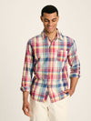 Madras Blue/Pink Long Sleeve Cotton Check Shirt