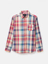 Madras Blue/Pink Long Sleeve Cotton Check Shirt