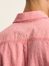 Linen Blend Pink Plain Short Sleeve Shirt