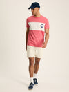 Denton Pink Colourblock Jersey Crew Neck T-Shirt